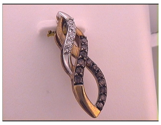 10kt Rose Gold 1/4ctw Diamond Natural Brown Pendant