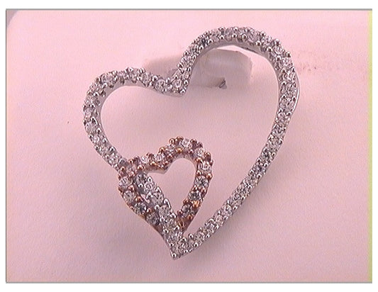 10kt White Gold 1/3ctw Diamond Ana M Heart Pendant