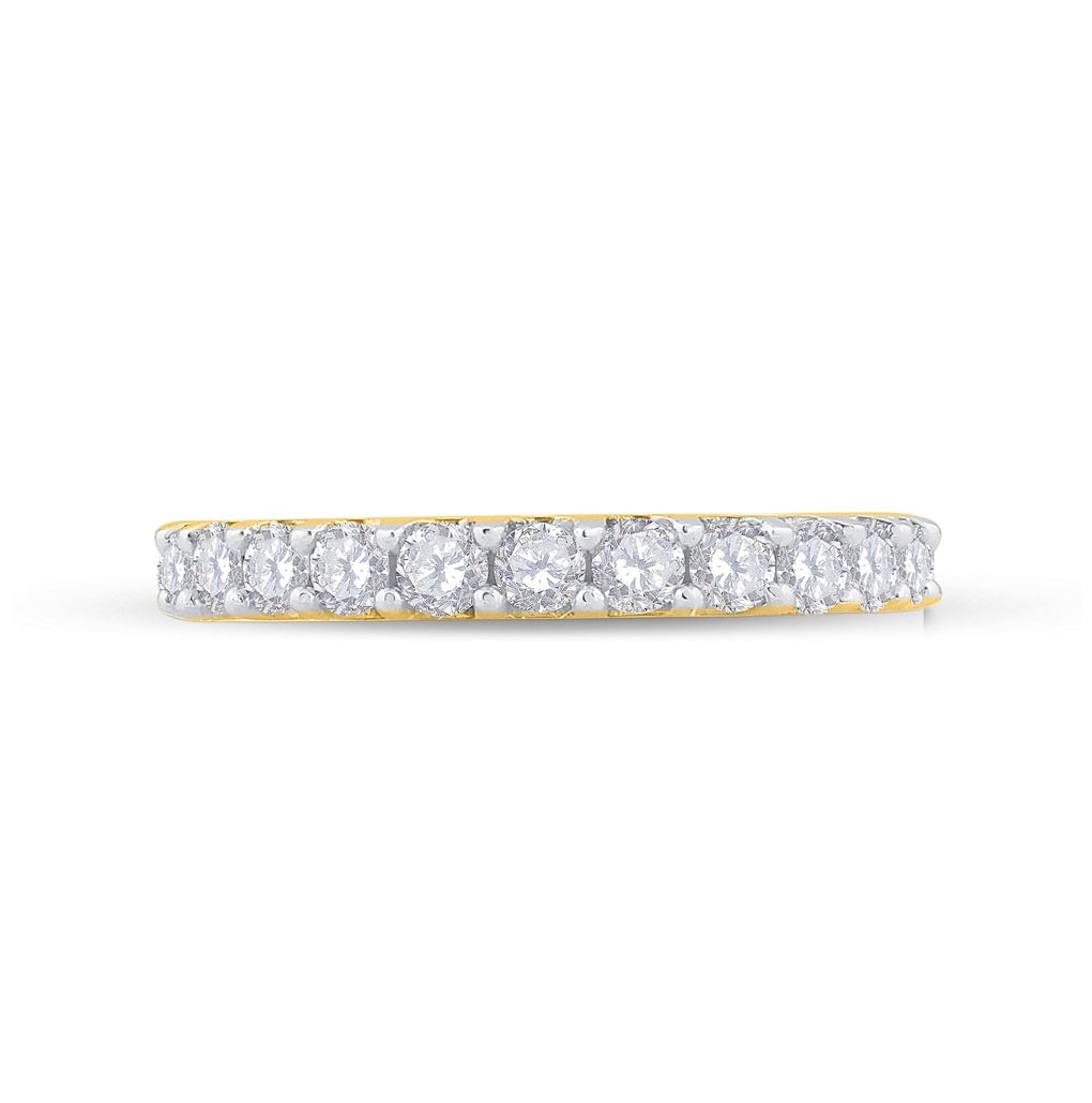 14K Yellow Gold Womens Round Diamond Wedding Anniversary Band 1 Cttw, Womens Size: 5-10