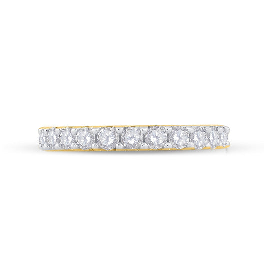 14K Yellow Gold Womens Round Diamond Wedding Anniversary Band 1 Cttw, Womens Size: 5-10