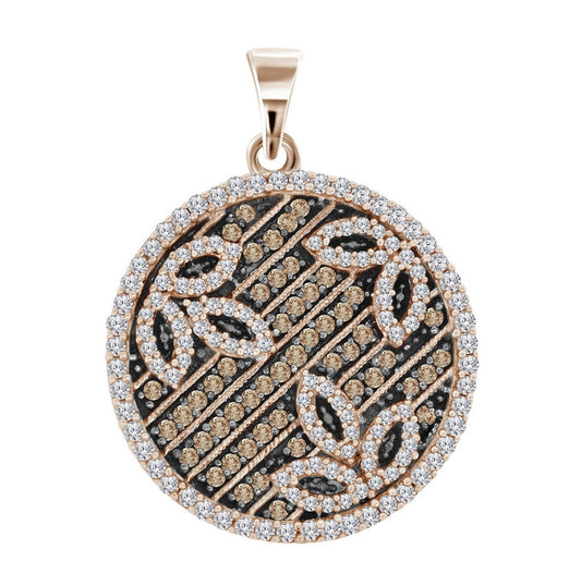 10kt Rose Gold 3/4ctw Diamond Red Pendant