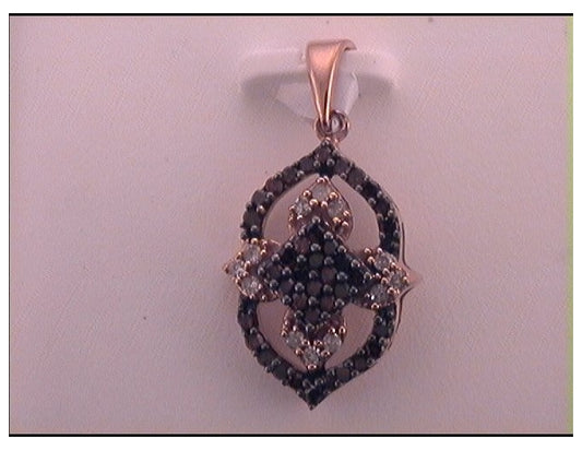 10kt Rose Gold 1/3ctw Diamond Fashion Red Pendant