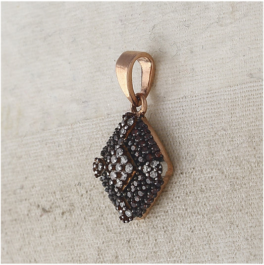 10kt Rose Gold 1/4ctw Diamond Fashion Red Pendant