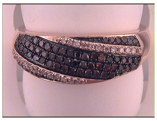10kt Rose Gold 1/2ctw Diamond Red  Ring