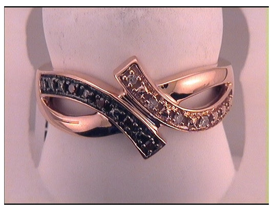 10kt Rose Gold 1/20ctw Diamond Fashion Red Ring