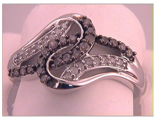 10kt White Gold 1/2ctw Diamond Natural Brown   Ring