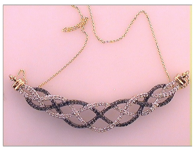 10kt Yellow Gold Womens Color Enhanced Black Diamond Pendant Necklace 1/2 Cttw