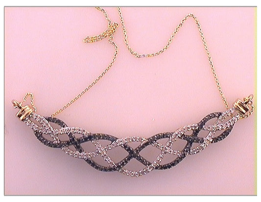 10kt Yellow Gold Womens Color Enhanced Black Diamond Pendant Necklace 1/2 Cttw