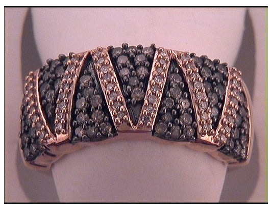 10kt Rose Gold 3/4ctw Diamond Brown  Ring