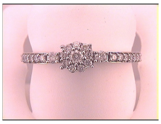 10kt White Gold 3/8ctw Diamond Ana M Fashion Ring