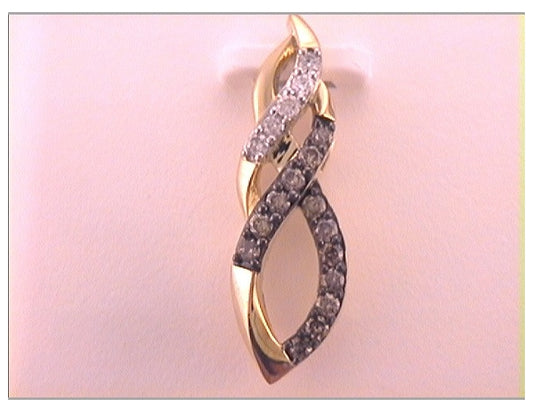 10kt Yellow Gold 1/4ctw Diamond Natural Brown Pendant