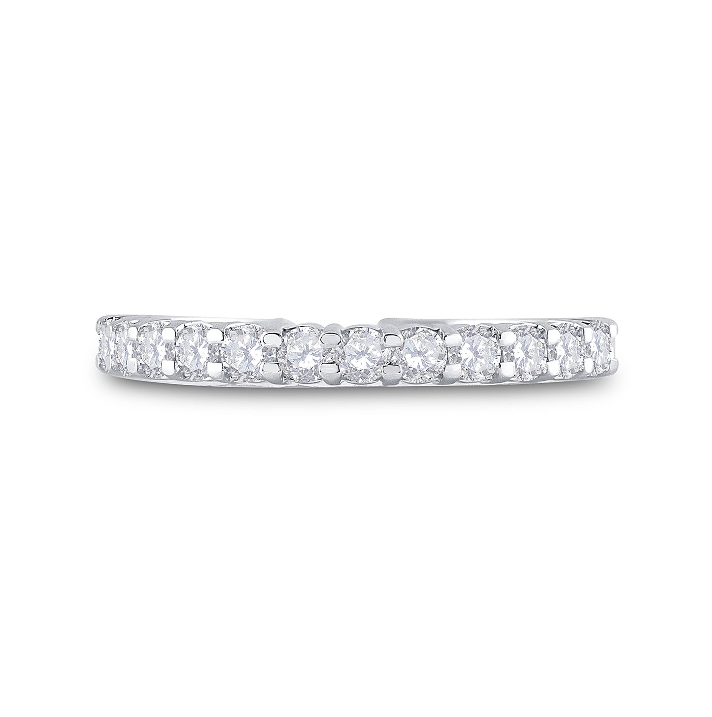 14K White Gold Womens Round Diamond Single Row Band Ring 1/2ctw, Women's Size: 5-10