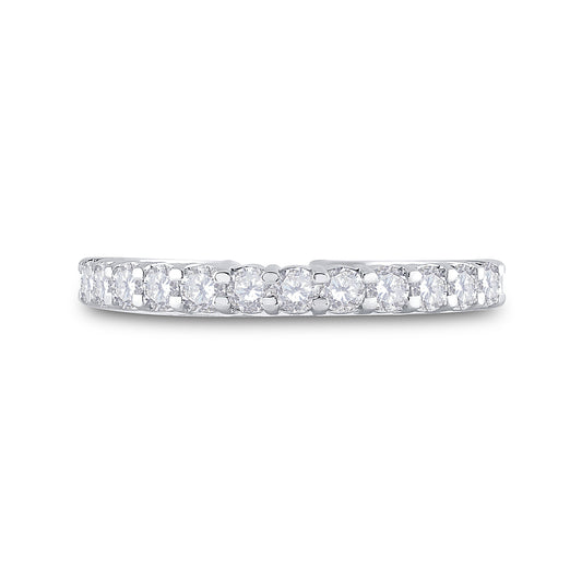 14K White Gold Womens Round Diamond Single Row Band Ring 1/2ctw, Women's Size: 5-10