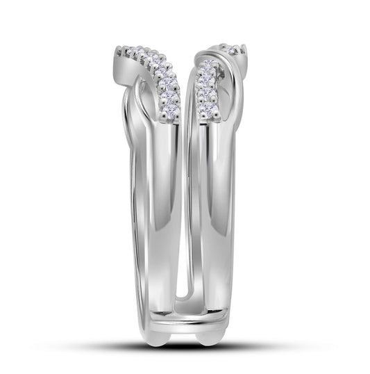 10K White Gold Womens Round Diamond Solitaire Enhancer Wedding Band 1/4 Cttw, Womens Size: 5-10