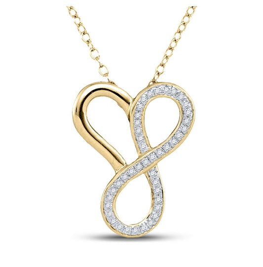 10kt Yellow Gold 1/6ctw Diamond Heart Necklace