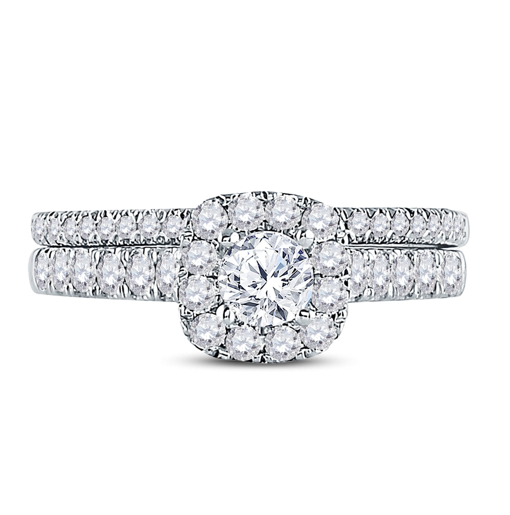 14K White Gold Round Dia. Bridal Band Set 1ctw, Women's Sz: 5-10
