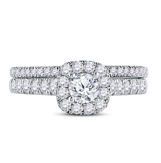 14K White Gold Round Dia. Bridal Band Set 1ctw, Women's Sz: 5-10