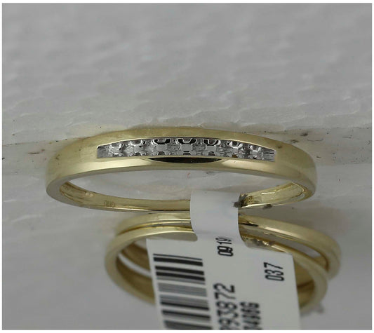 10K Yellow Gold His Hers Round Diamond Solitaire Matching Wedding Set 1/12 Cttw, Womens Size: 5-10, Mens Size: 7-13