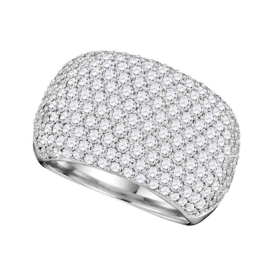 14kt White Gold Womens Round Diamond Band Ring 2-3/4 Cttw