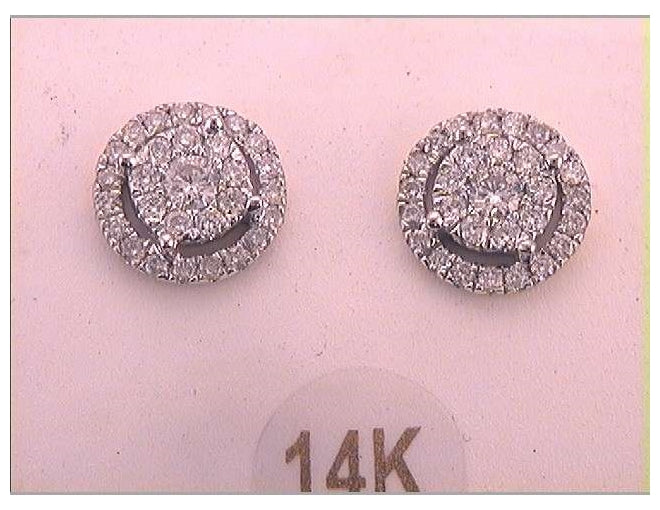 14kt Yellow Gold Womens Diamond Cluster Fashion Earrings 3/4 Cttw