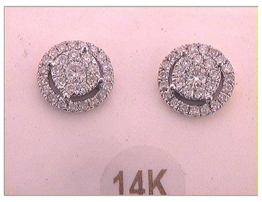 14kt Yellow Gold Womens Diamond Cluster Fashion Earrings 3/4 Cttw