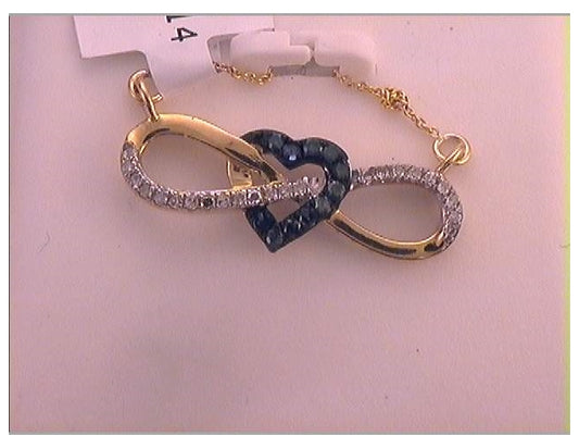 10kt Yellow Gold Womens Diamond Infinity Pendant Necklace 1/6 Cttw