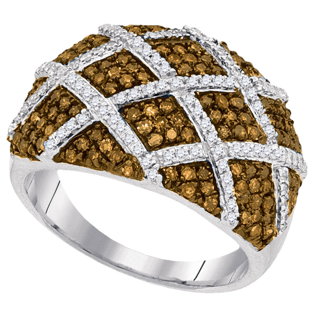 10kt White Gold 1 Cttw Diamond Brown Ring