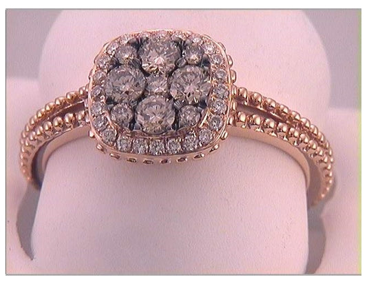 14kt Rose Gold 5/8ctw Diamond Natural Brown   Ring