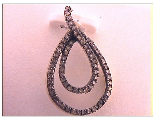 10kt Yellow Gold Womens Round Brown Diamond Teardrop Pendant 1/4 Cttw
