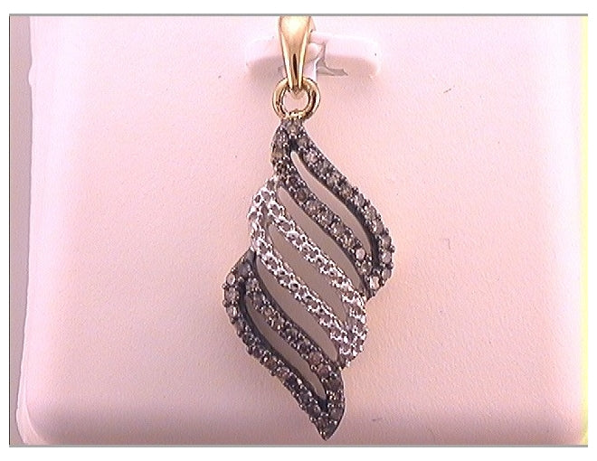 10kt Yellow Gold 1/4ctw Diamond Fashion Brown Pendant