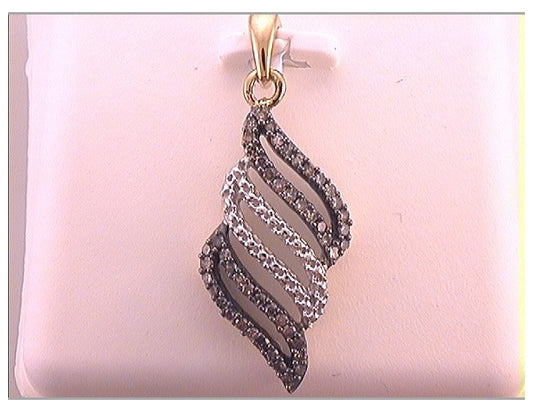 10kt Yellow Gold 1/4ctw Diamond Fashion Brown Pendant