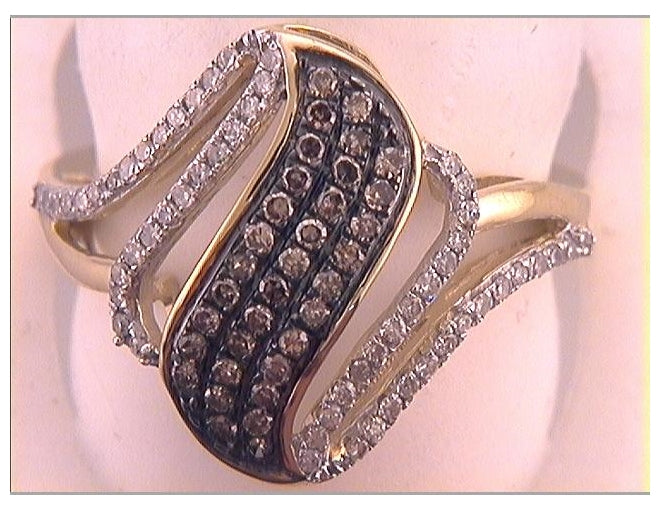 10kt Yellow Gold 1/2ct. Diamond Fashion Brown Ring