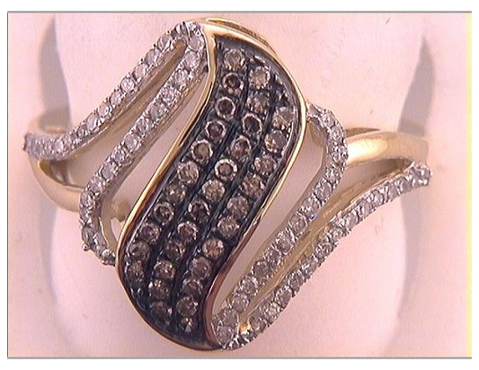 10kt Yellow Gold 1/2ct. Diamond Fashion Brown Ring