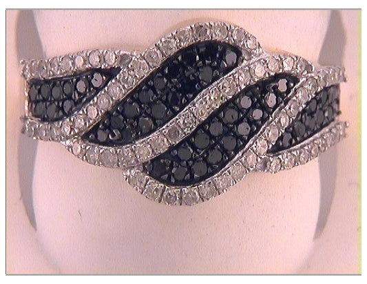 10kt Yellow Gold Womens Round Black Color Enhanced Diamond Fashion Ring 3/4 Cttw