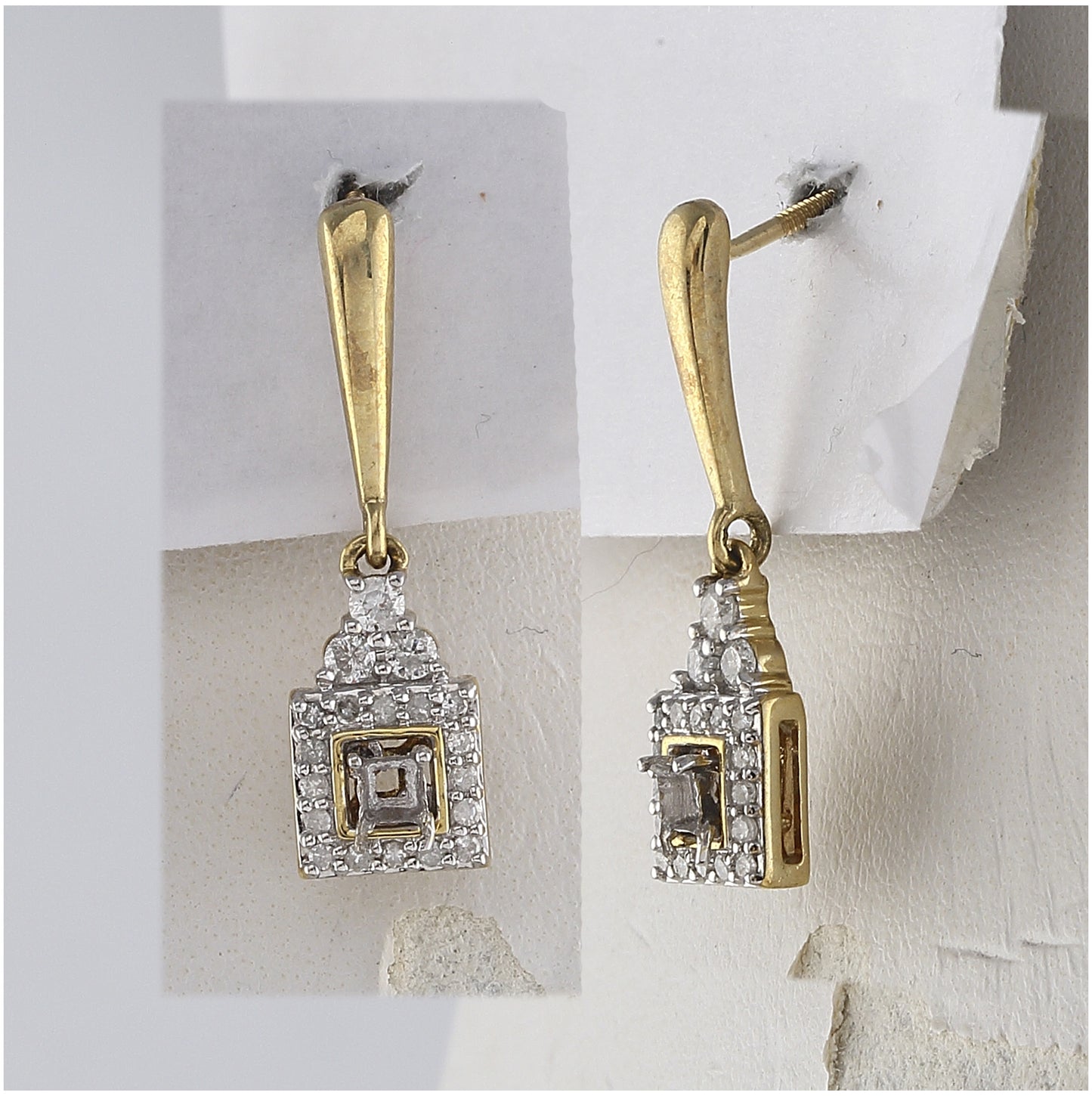 10kt Yellow Gold 1/2ctw Diamond Fashion Earring