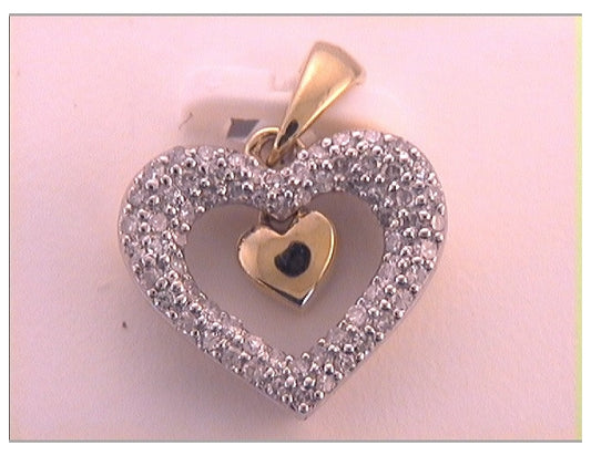 10kt Yellow Gold 1/4ctw Diamond Gift Heart Pendant