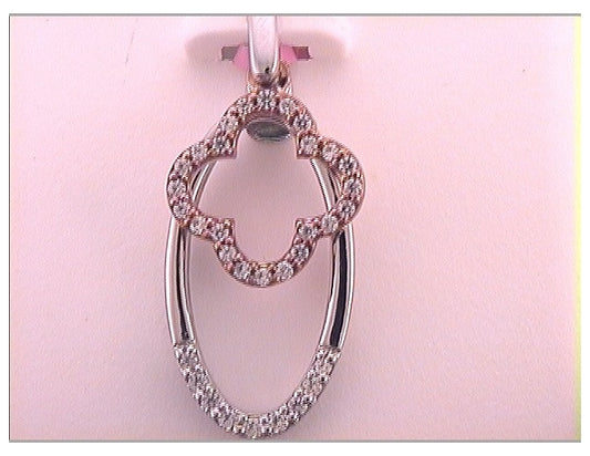 10kt Two-tone Gold 1/6ctw Diamond Fashion Pendant
