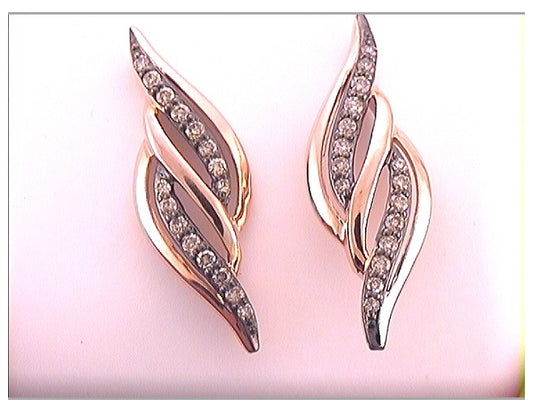 10kt Rose Gold 1/3ctw Diamond Fashion Earring