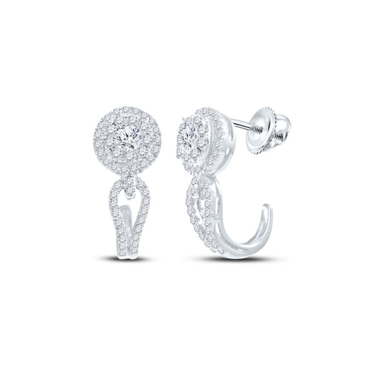 14kt White Gold 3/4ctw Diamond Fashion Earrings