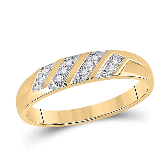 10K Yellow Gold His Hers Round Diamond Solitaire Matching Wedding Set 1/3 Cttw, Womens Size: 5-10, Mens Size: 7-13