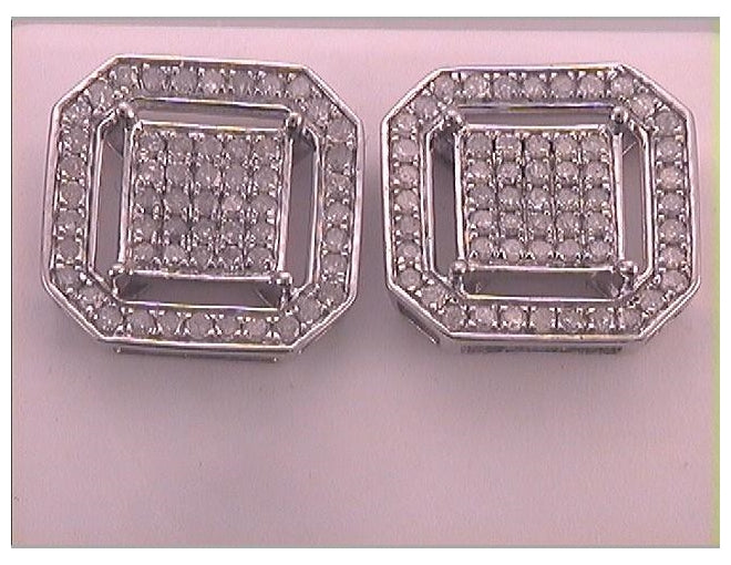 10kt White Gold 7/8ctw Diamond Fashion Earring
