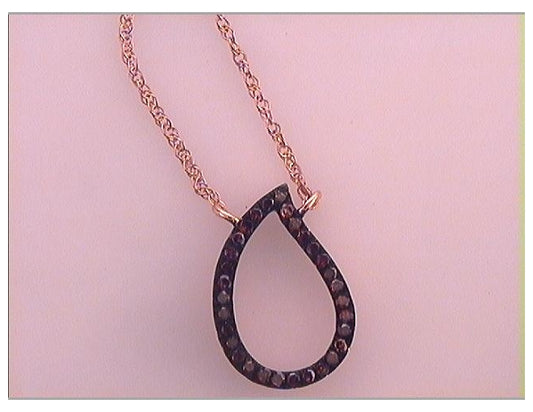 10kt Rose Gold 1/10ct. Diamond Micro-pave Red Necklace