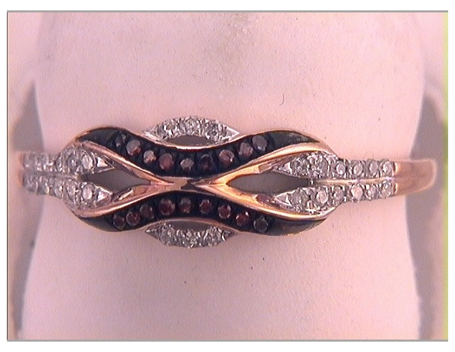 10kt Rose Gold 1/6ctw Diamond Cn Gift Red Ring