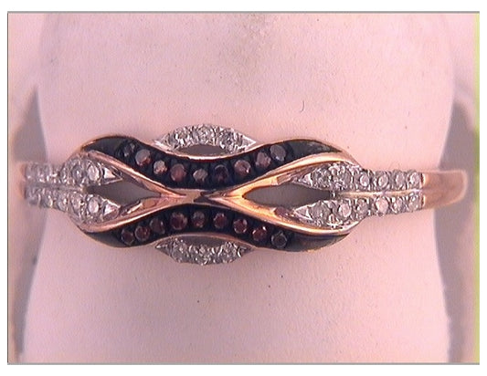 10kt Rose Gold 1/6ctw Diamond Cn Gift Red Ring