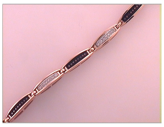 10kt Rose Gold 1/3ctw Diamond Red  Bracelet