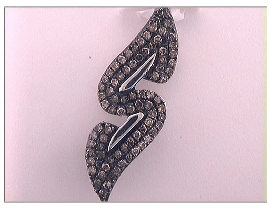 10kt White Gold 1/3ctw Diamond Fashion Brown Pendant