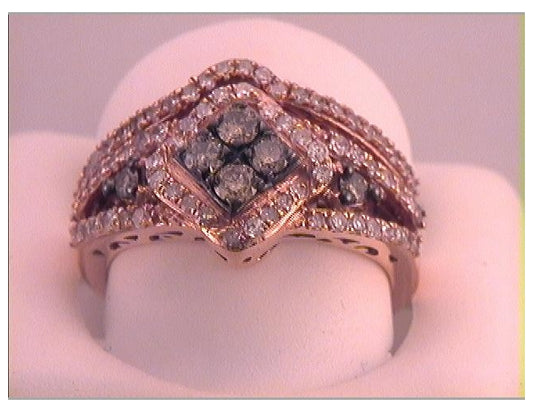 10kt Rose Gold 1ctw Diamond Natural Brown Bridal Set