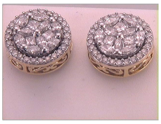 14kt Yellow Gold 1 1/2ctw Diamond Fashion Earring