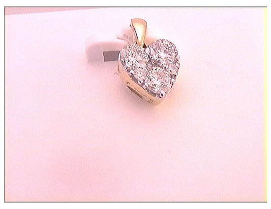10kt Yellow Gold 1/2ctw Diamond Heart Pendant