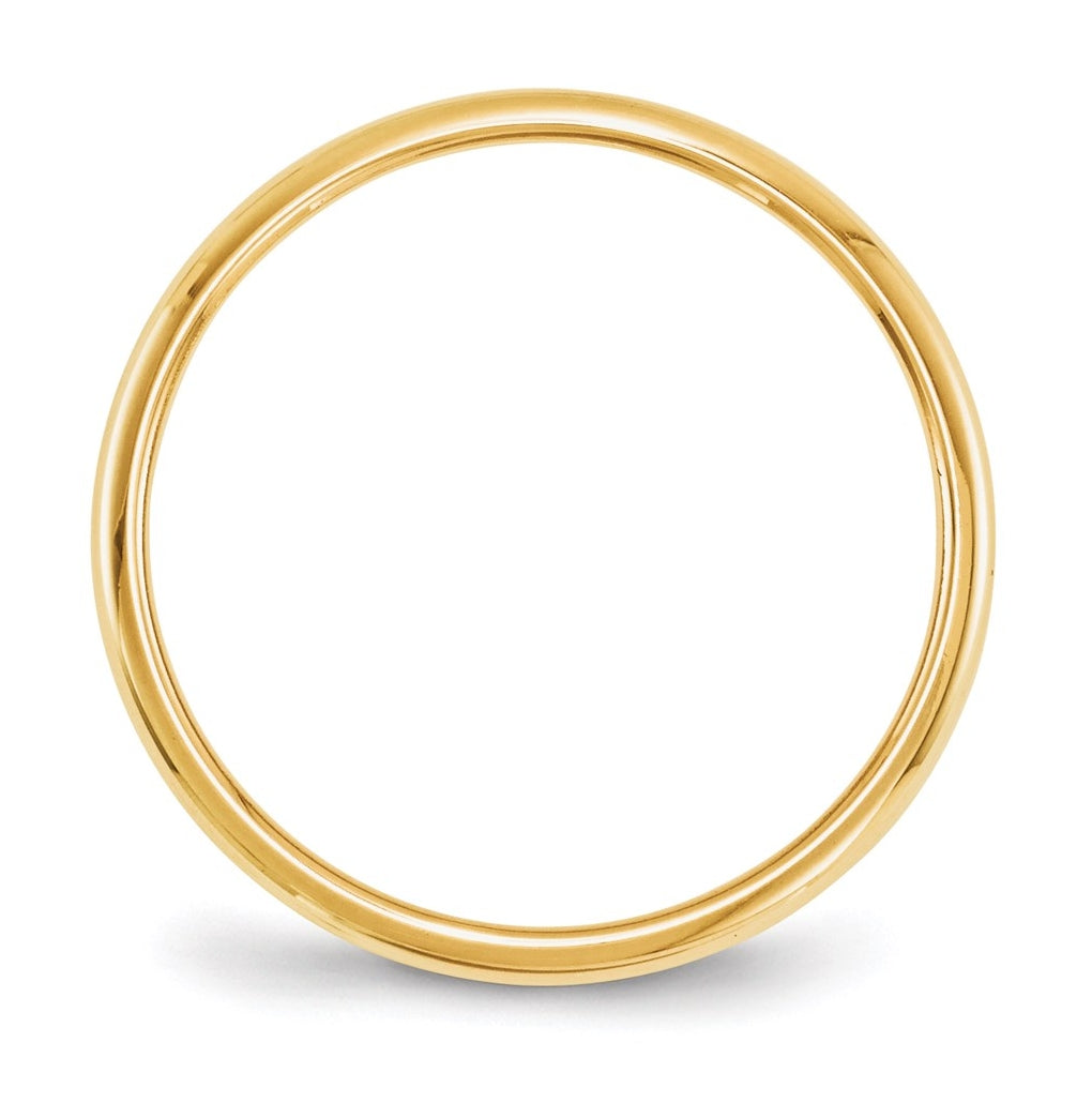 14k Yellow Or White Gold Or Platinum Half Round Wedding Band